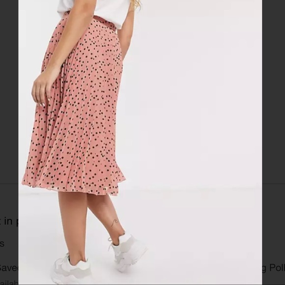 ASOS Oasis Polka Dot Pleated Midi Skirt - Picture 3 of 5